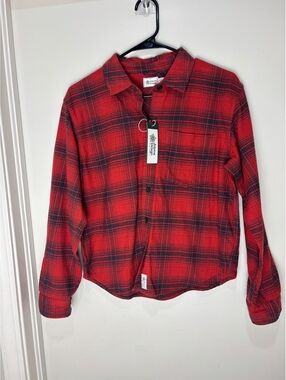 Alpine Design Women’s SM Red Bison Plaid Midweight Flannel Shirt NWT Cotton